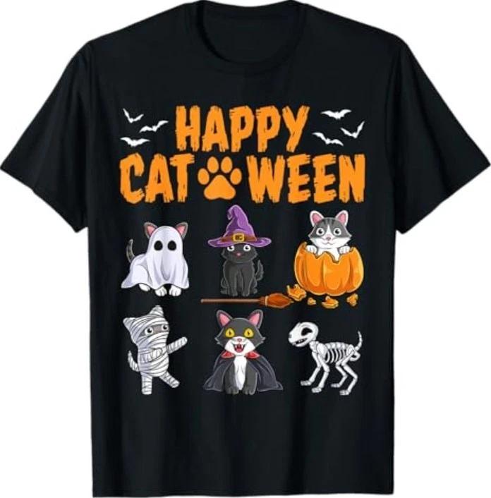 Cats Halloween Spooky Holiday Cute Kitten Cat Halloween T-Shirt 4XL