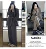 Women's Gray Blazer Jacket and Pants Two-Piece Set for Early Autumn 2025 - Petite Casual Suit