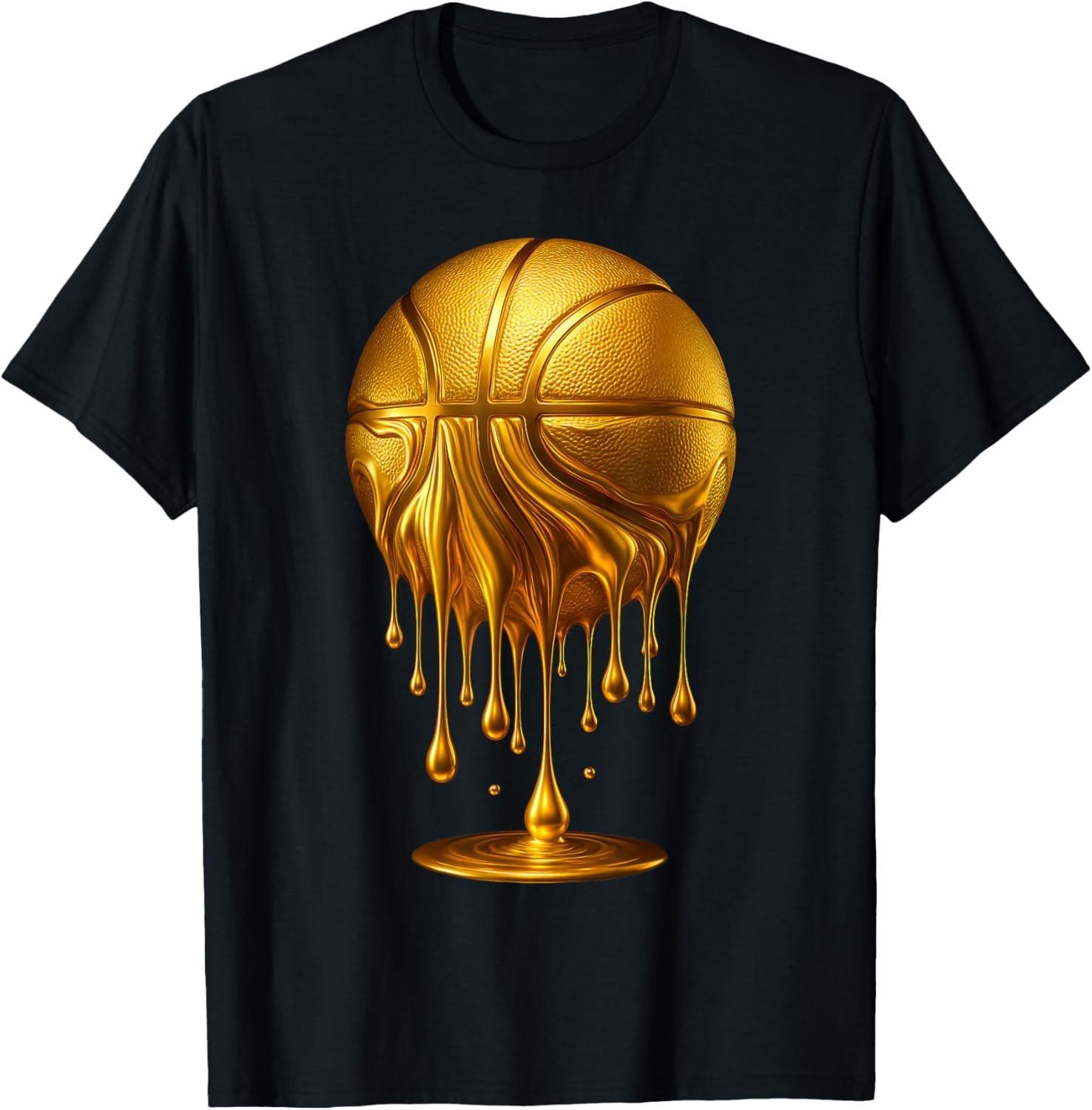 Dripping Gold Basketball Respect The Drip Basketball Hoop T-Shirt Mens Womens Tees Top unisex T-Shirt Mens Womens Tees Top L