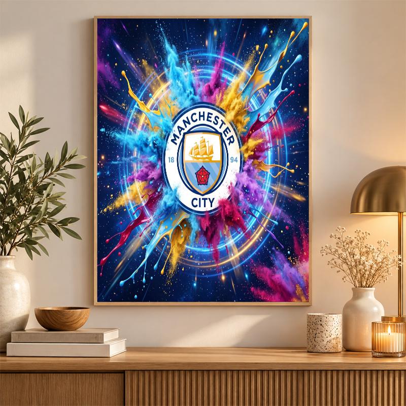 Manchester City Diamond Painting Kit 5D Full Drill DIY Diamond Mosaic Wall Art Home Decor