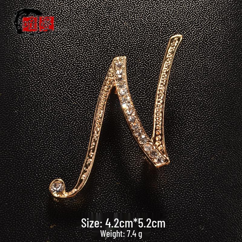 Men's Suit Jacket Brooch: Elegant English Letter Pin for a Stylish Touch