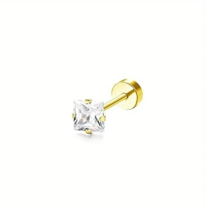 Bobisty 1Piece Earrings for Women Men Stainless Steel Tiny Cartilage Star Moon Heart Elegant Cartilage Piercing Jewelry