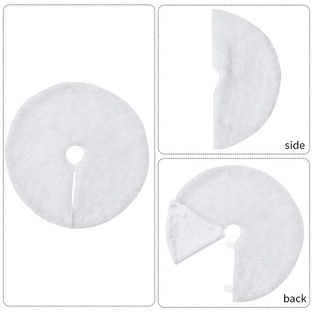 White Mini Xmas Tree Skirt Reusable Comfortable 15 Inch Xmas Tree Skirt Decoration for Living Room Garden
