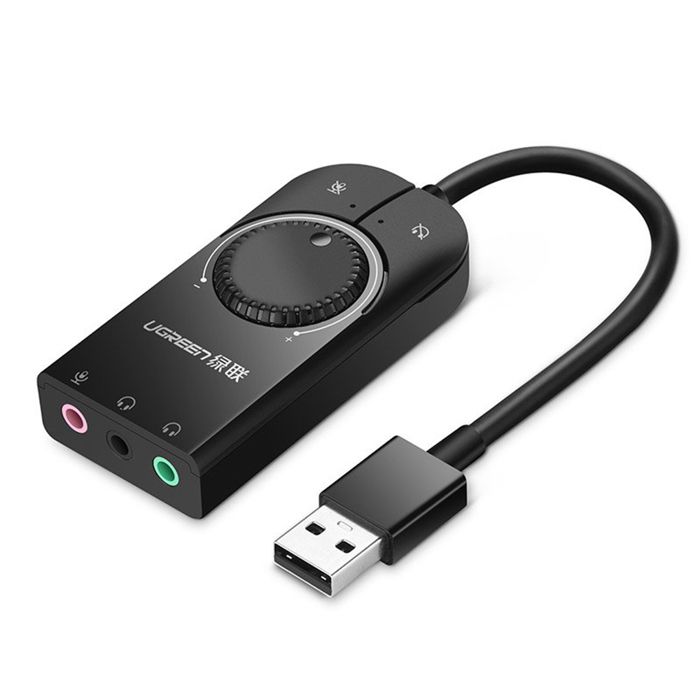 Adaptateur Audio USB Vers 3x Jack - Ugreen - 40964 - Noir - Contrôle Du Volume - OTG