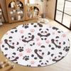 Cartoon Animal Panda Print Round Area Rug Cartoon Animals Washable Circular Carpet Runner - Non Slip Circle Carpet Absorbent Mat