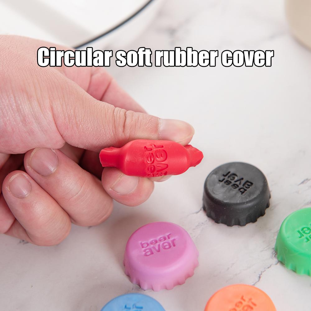 6 PCS Silicone Bottle Cap Color Round Soft Glue Plug Keeps Fresh Vacuum Sealing Champagne Bottle Creative Kitchen Tool Bar Tool