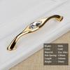 Polished Crystal Cabinet Handle Shiny Furniture Knob Gold Drawer Pull  Wardrobe Furniture Cabinet