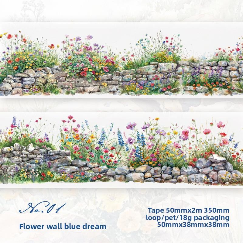 Tape Green Field Flower Wall Series Sealing Stickers Handbooks Albums Diaries Decorations Stickers Notebook Accessories