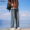 Homlean Men's Street Retro Washed Straight Leg Jeans