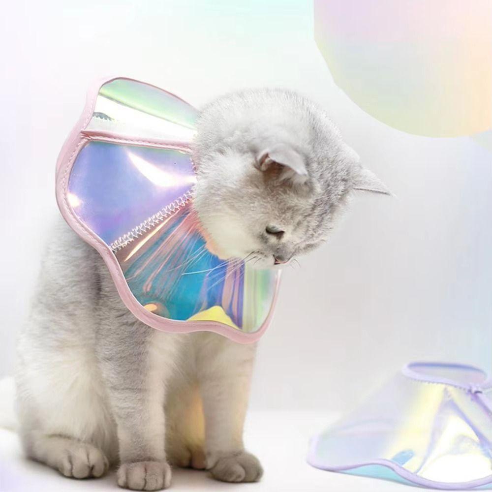 Waterproof Cat Collar Colorful Laser Cat Anti-scratching Collar Cat Neck Ring  Behavior Control