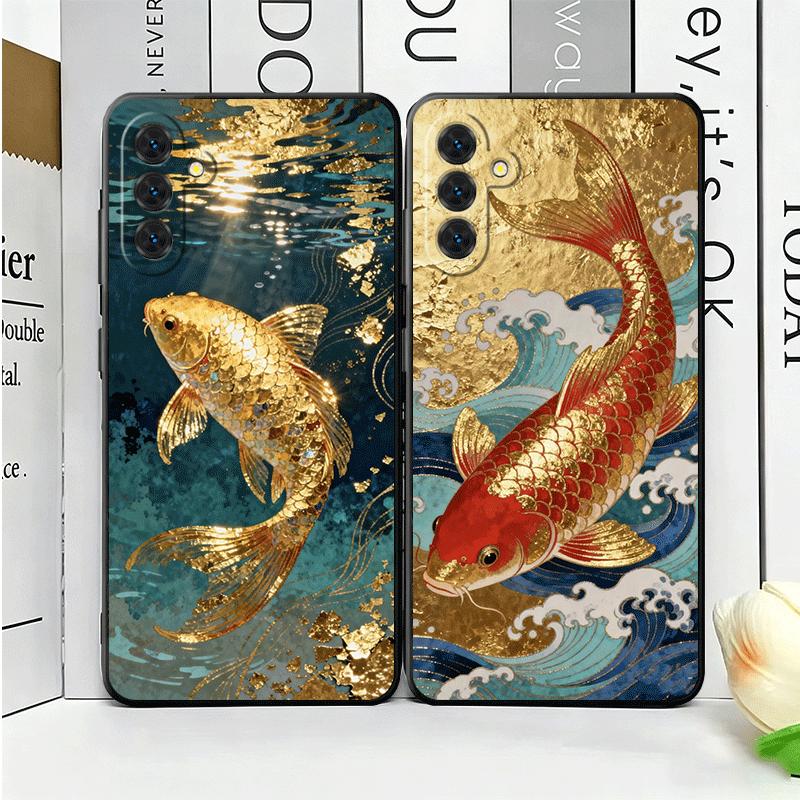 Golden Carp Lucky Koi Soft Phone Case for Samsung A17 A37 A57 A16 A26 A36 A56 A15 A25 A35 A55 A14 A24 A34 A54 A13 A23 A33 A53 A5