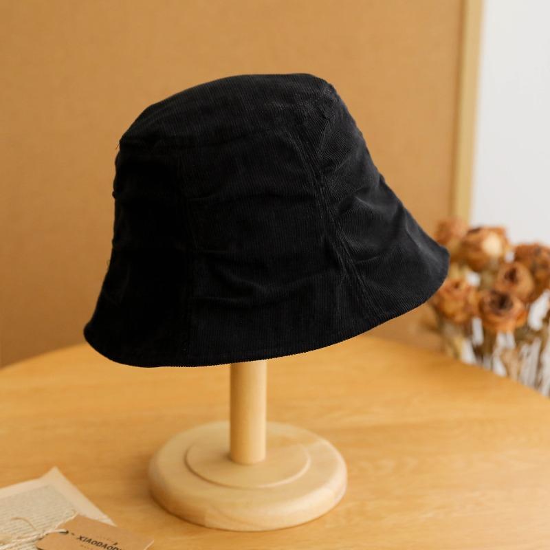 1pc Corduroy Bucket Hat,Korean Style Versatile Hat for Women, Retro Elegant Beret Cap That Flatters Beach Tralve Outfit Women