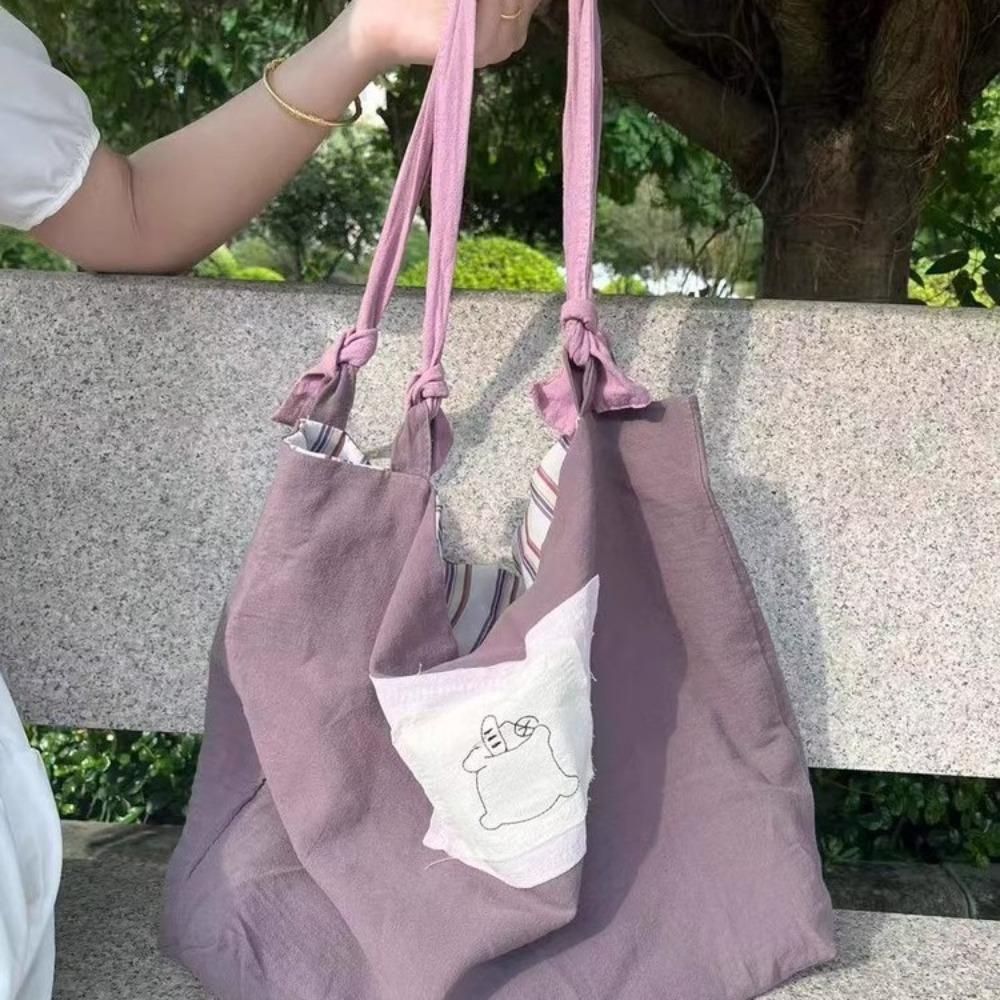 2025 new Korean lazy style retro shoulder bag Jiang purple literary and versatile large-capacity commuter tote bag women