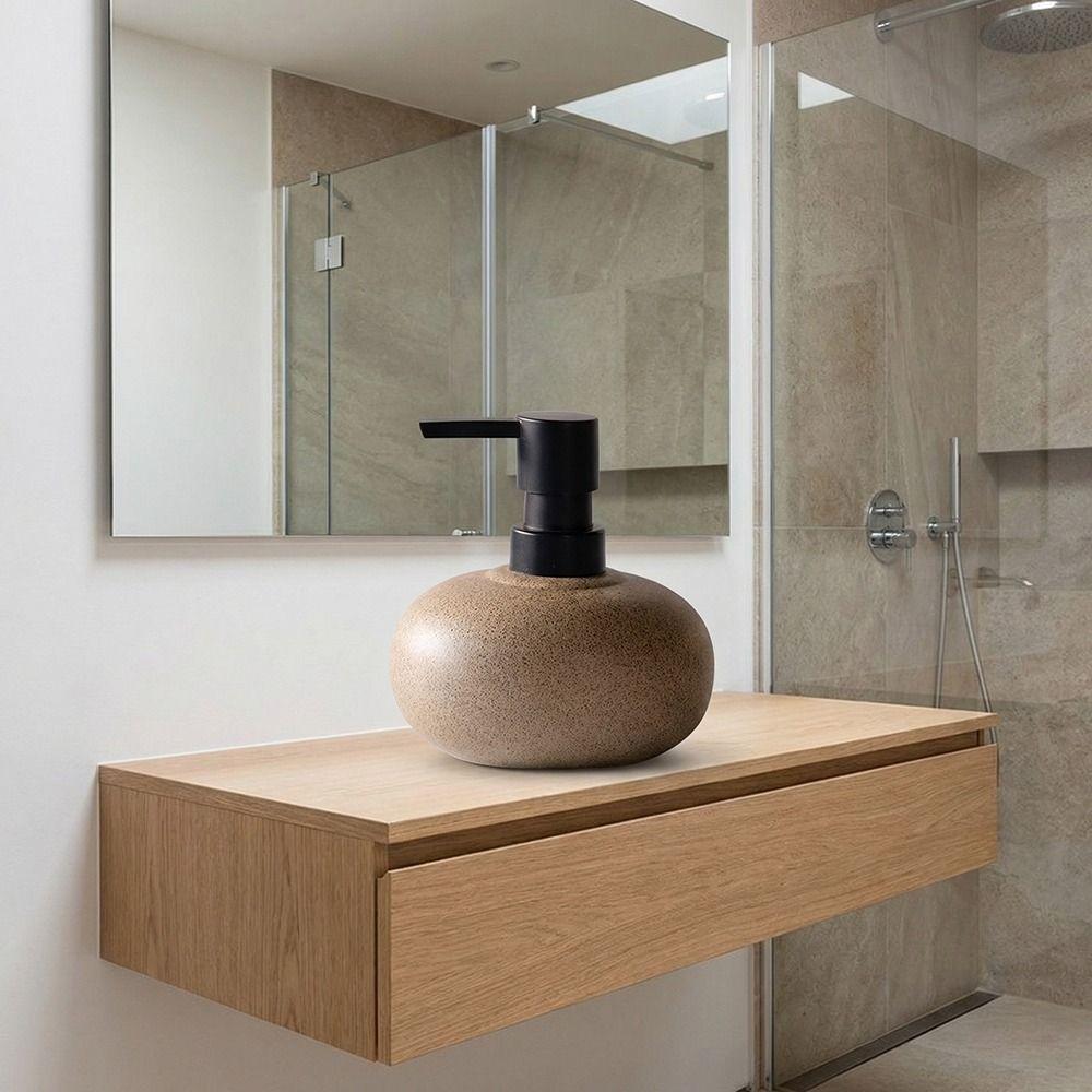 Coarse Pottery Press Bottle Stone-Textured Lotion Bottle Shampoo Soap Dispenser  Bathroom