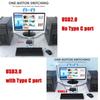 Caja Selectora KVM USB USB3.0 2.0 Selector Compatible con HDMI 2 Puertos Compartiendo 2 Dispositivos para Monitor de PC Teclado Ratón Divisor de Cable