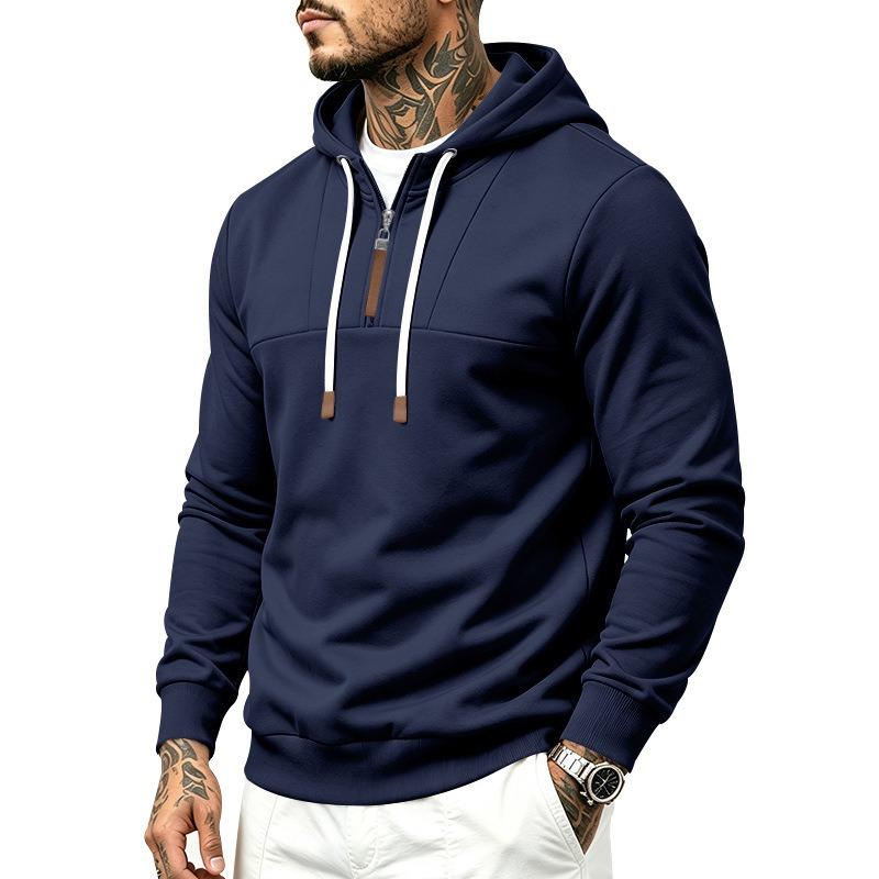 Heren S Half-ritssluiting Hoodie Sweatshirt Effen Kleur Casual Lange Mouwen Pullover