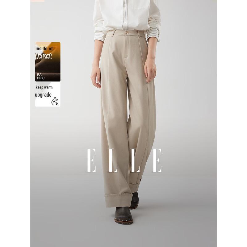 ELLE Women s Modern High-Waist Straight Leg Casual Pants L