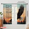 2pcs 2D Flat Printing Scene Curtains Eagle Strengthisaiah 100% Polyester Fabric Without Electricity Seasonal Party & Holiday