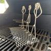 Metal Art Sculpture Set Three People Standing on Grill Mesh Handmade Decorative Barbecue Hot Dog Cooking Tool Figurines