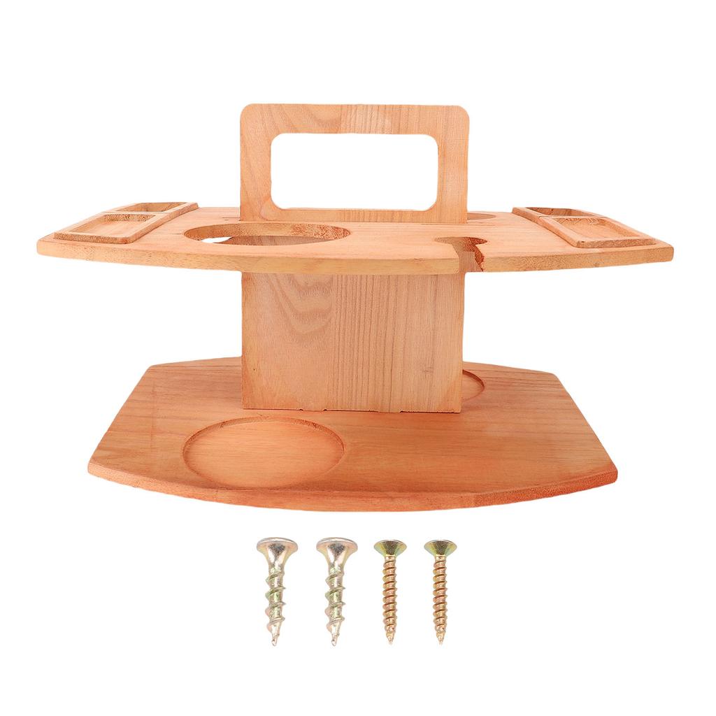 Fa Piknikasztal Pohártartóval Hordozható Boros Pikniktálca Kültérre Könnyen Szétszerelhető