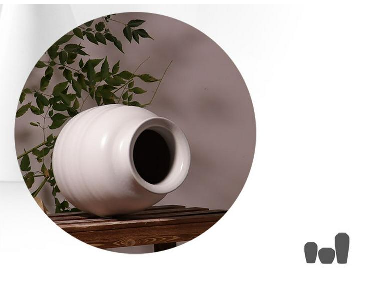 Pure White Decorative Vase for Living Room or Entryway - Perfect for Tabletop Flower Arrangements