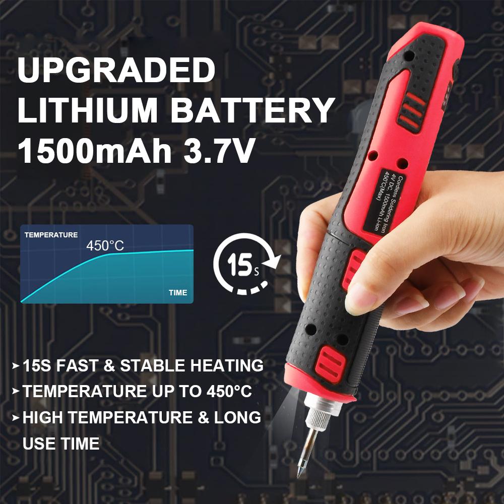 Cordless Soldering Iron 1800mAh Rechargeable Soldering Tool Professional Portable Welding Tool Electronic Soldering Kit