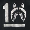 A BATHING APE shark print Short sleeve T-shirt M black 10th anniversary Men's Used