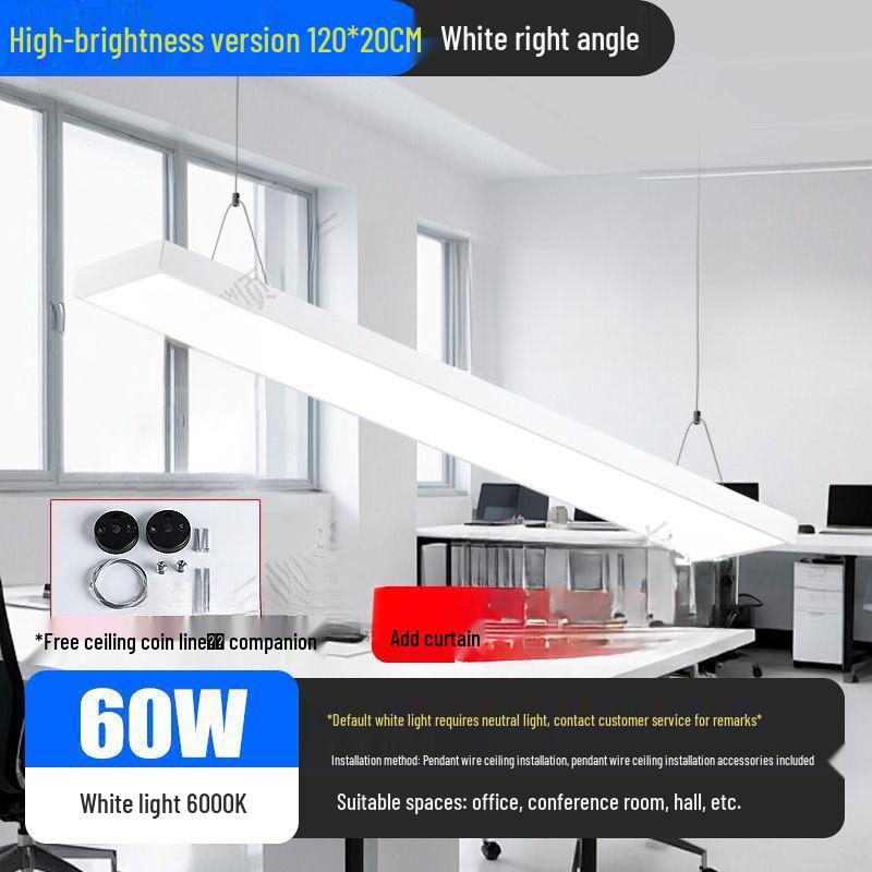 Minimalist Rectangular LED Pendant Light for Barber Shop, Office, or Living Room Ceiling