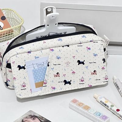 High Quality Puppy/Elephant Pen Bag Multilayer Large Capacity Pencil Case Portable Stationery Bag Students