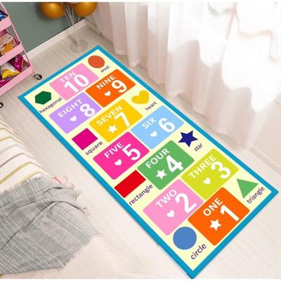 Jumping House Floor Mat Children's Cartoon Digital Game Stepping Foot Mat Jumping Grid Bedroom Room Decoration Long Carpet