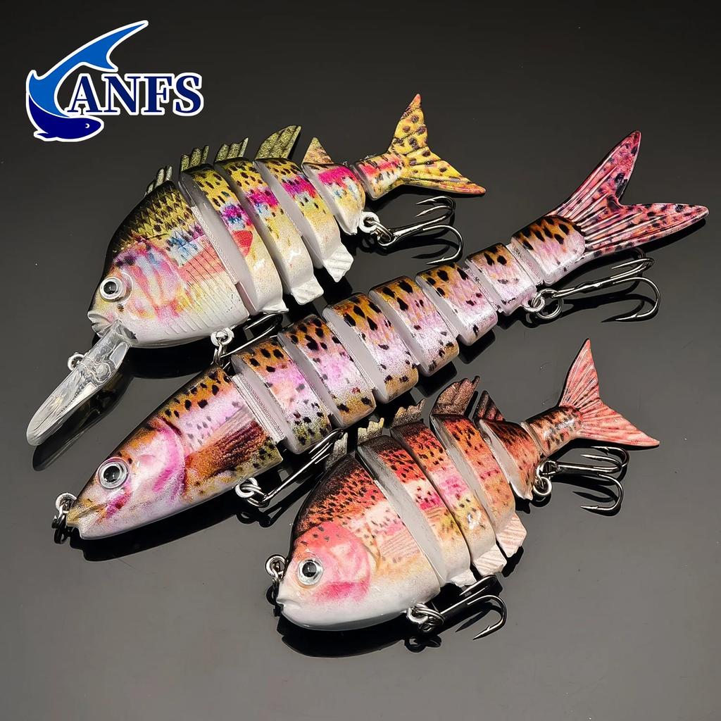 3pcs Sinking Multi-section Bionic Lure,Artificial Bait for Bass, , Striped Bass, Salmon, Snook,Outdoor Angling Accessories