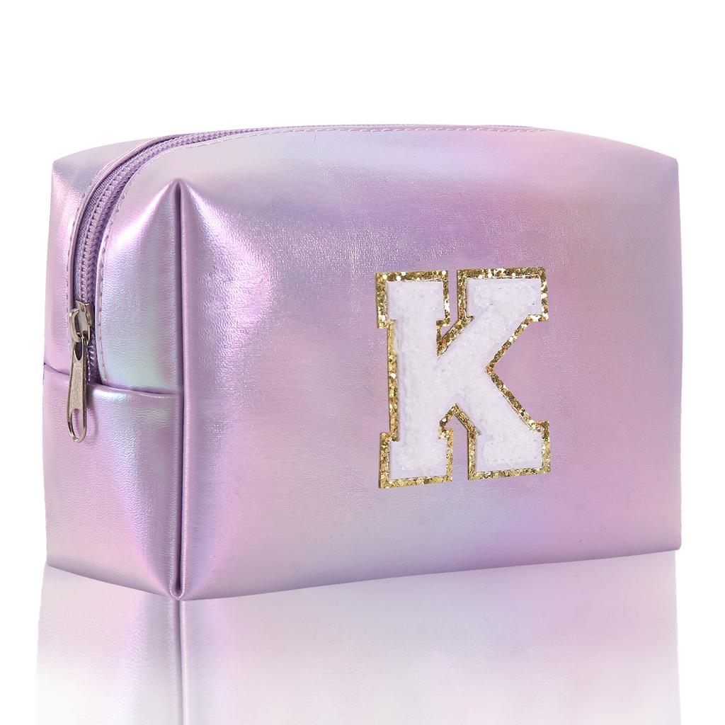 Octagon Bag Embroidery Alphabet Makeup Bag Large Capacity Toiletry Bag Travel Storage Bag Clutch Bag