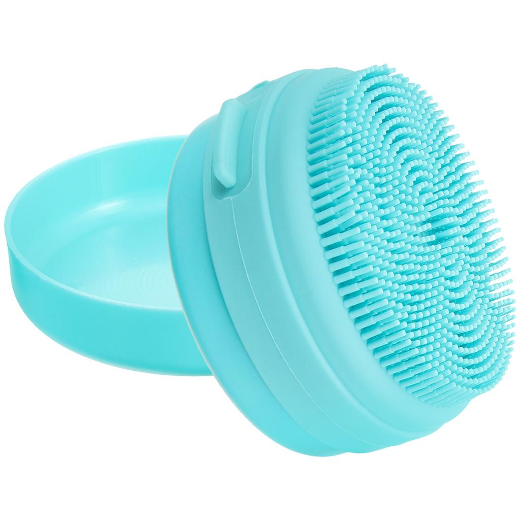 Silicone Bathing Brush Head Scrubber Portable Body Cleansing Tool with Soap Box for Adults Skin Friendly Easy To Use and