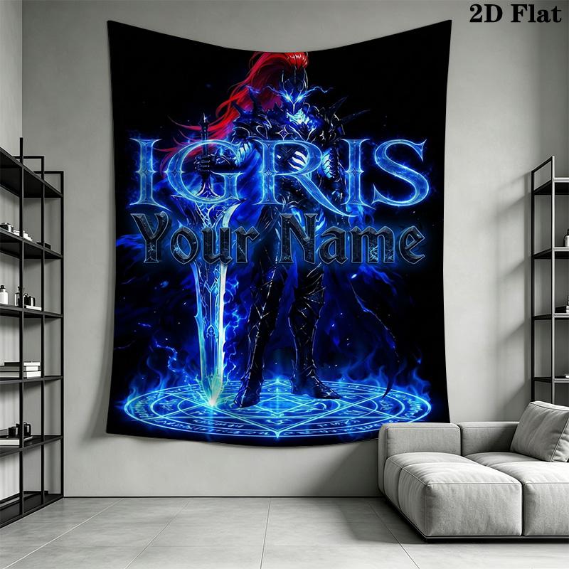 Name Custom Igris Wall Tapestry Aesthetic Wall Hanging Printed Fabric Blanket Decorative Tapestries for Bedroom Living Room Home Decor
