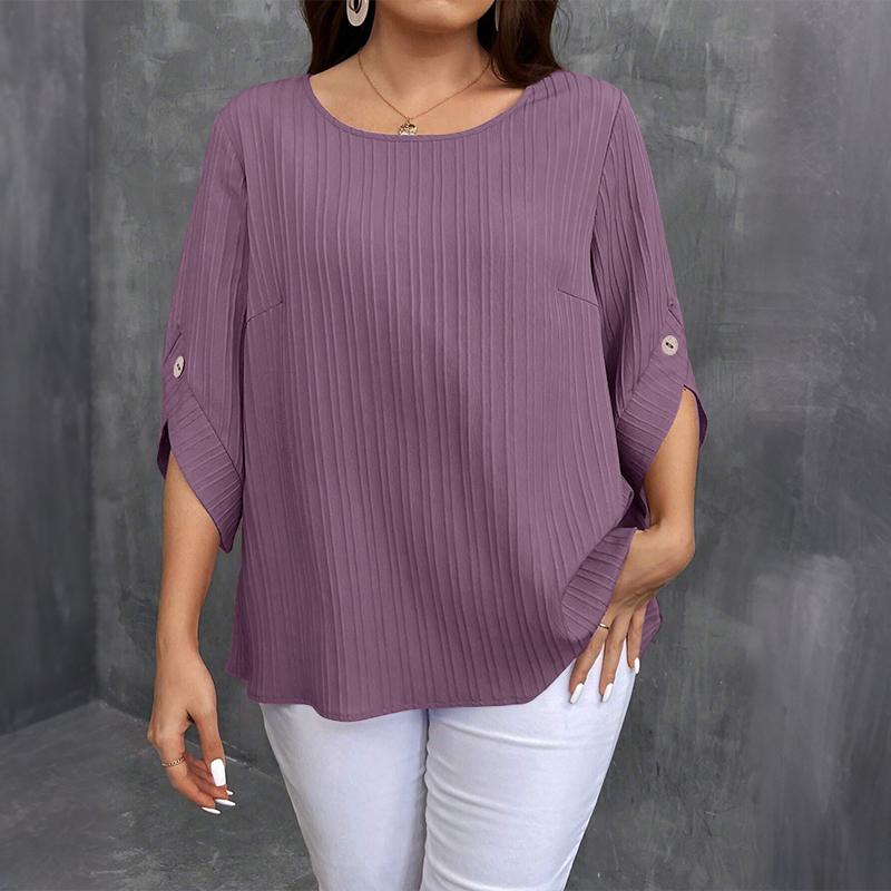 

ZANZEA Женская повседневная блузка с круглым вырезом и рукавом 3/4