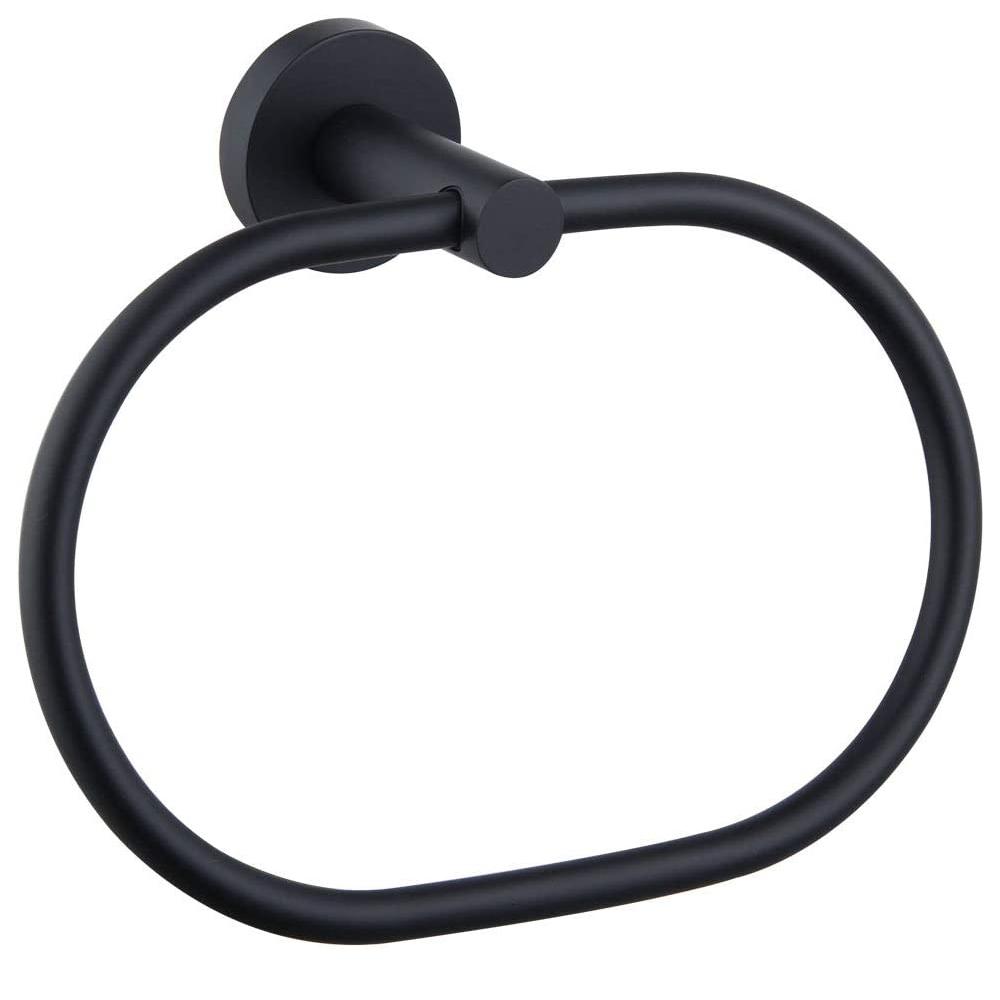 

Towel Ring Black Stainless Steel Swivel Hand Towel Holder Kitchen Bathroom Accessories Home Storage Rail Space Saver Towel Rack чёрный