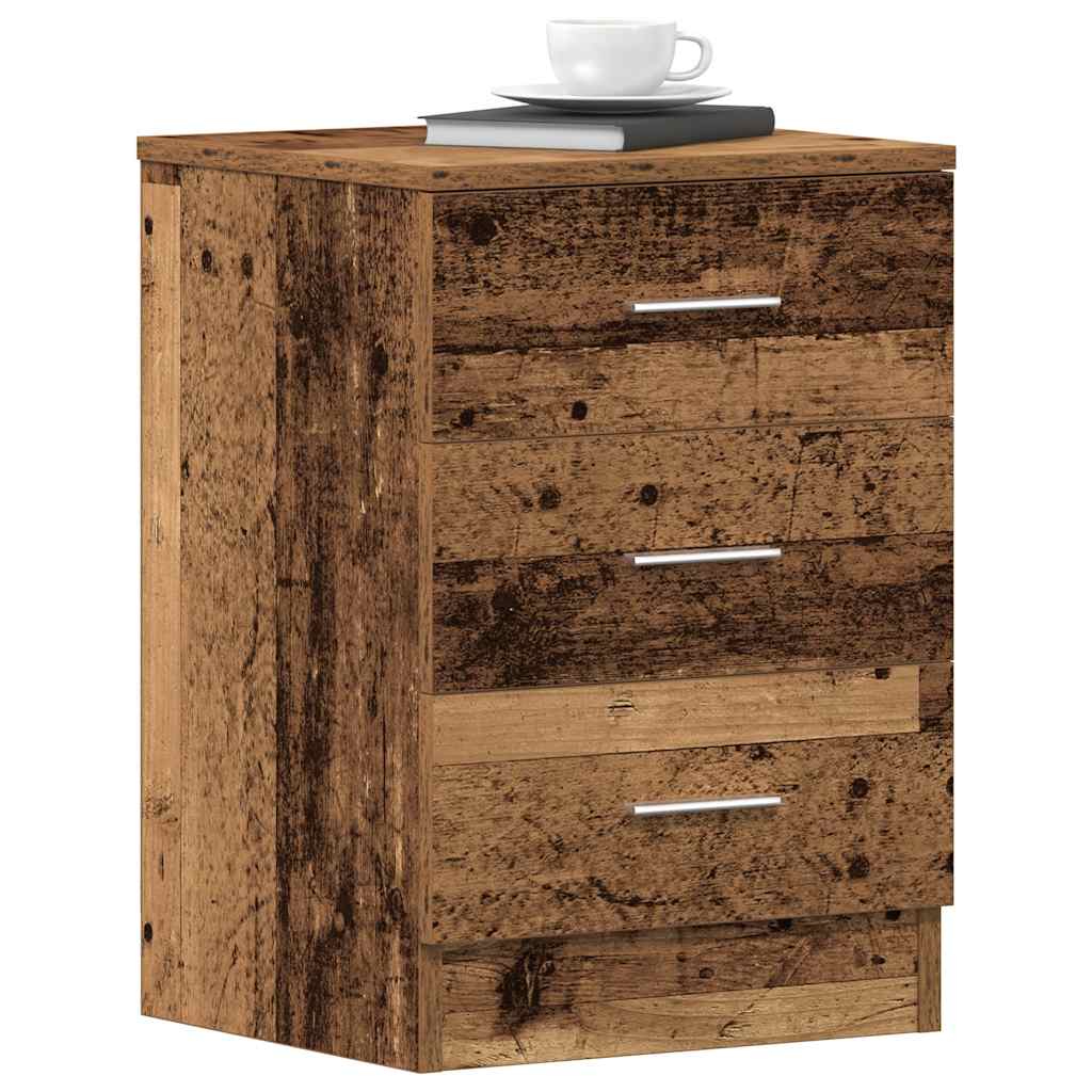 Nightstand with Vintage Wood Look 38 X 35 X 55 Cm Engineered Wood