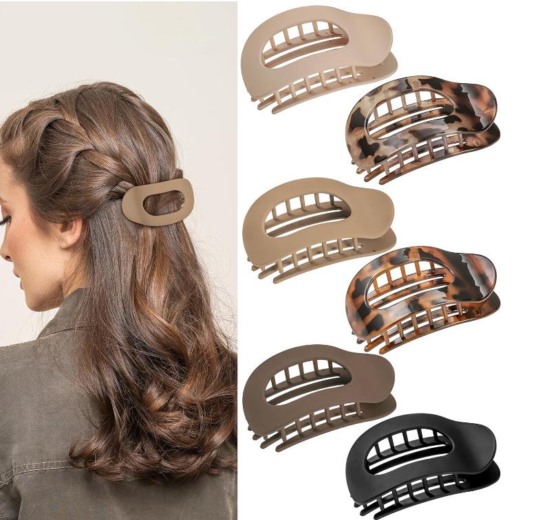 Curved Oval Updo Hair Claw - Temperament Shark Clip