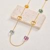 Long Pendant Stackable Necklace for Women Luxury  Glass Stainless Steel Chain Necklaces Fashion Charm Wedding Banquet Jewelry