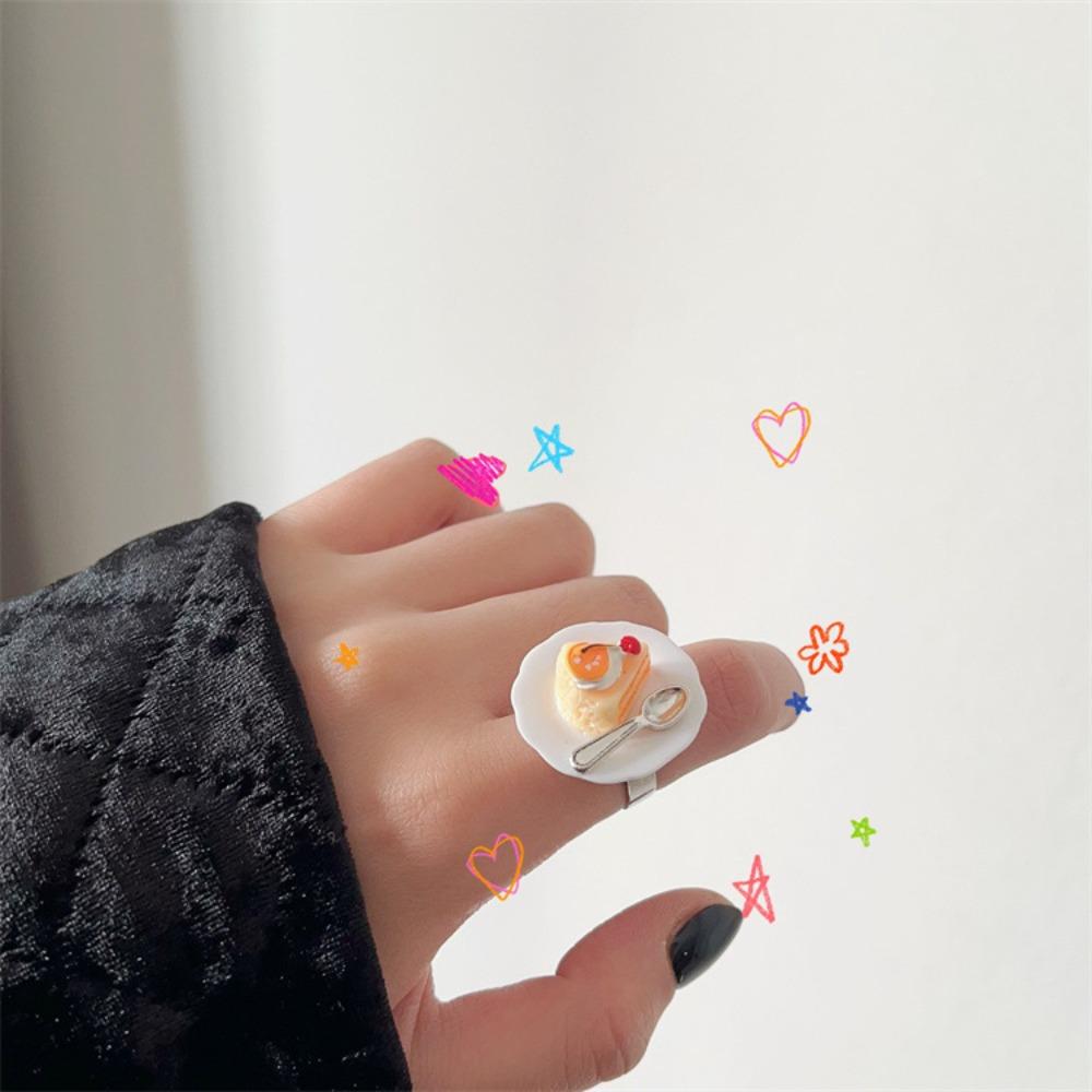 

Geometric Strawberry Mousse Cake Ring Ice Cream Cute Finger Ring Jelly Pudding Ring Decoration Style6