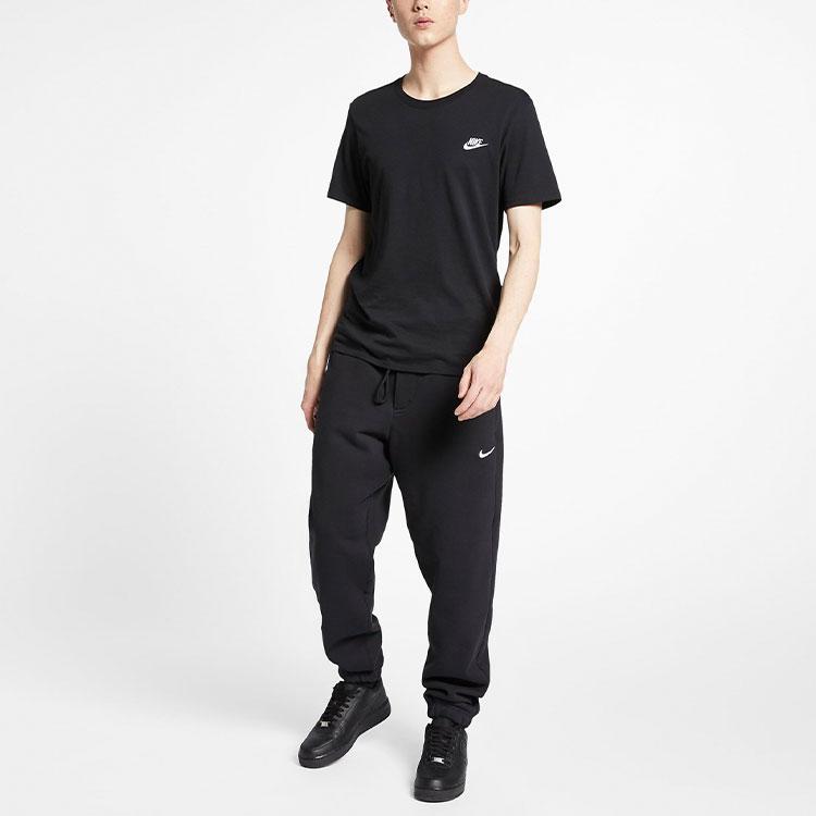 Nike Embroidered Logo Fleece-Lined Casual Sport Joggers Men Bottoms Black AV8279-010