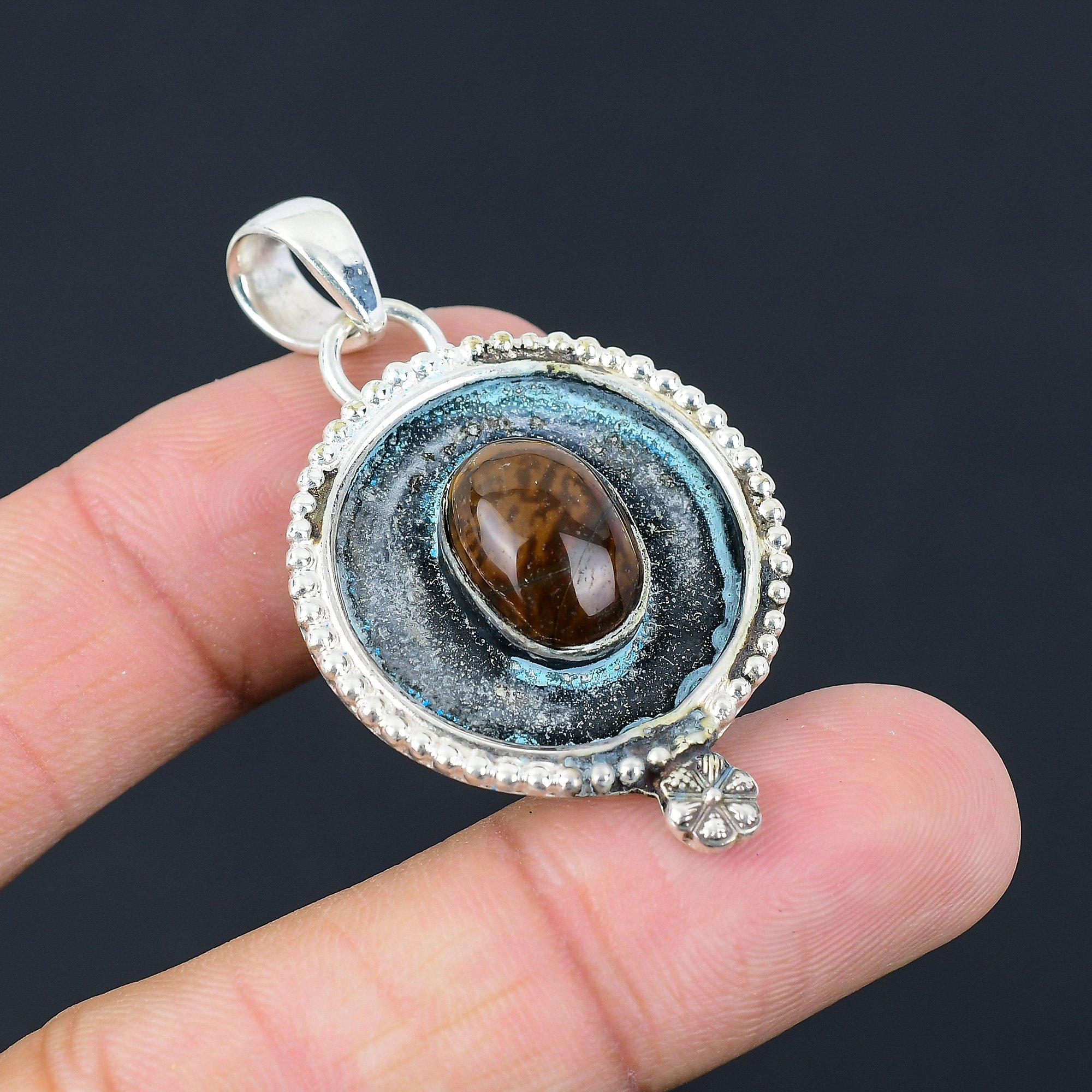 Sisters Day Deal Sterling Silver Oval Gila Monster Gemstone Handmade New Pendant