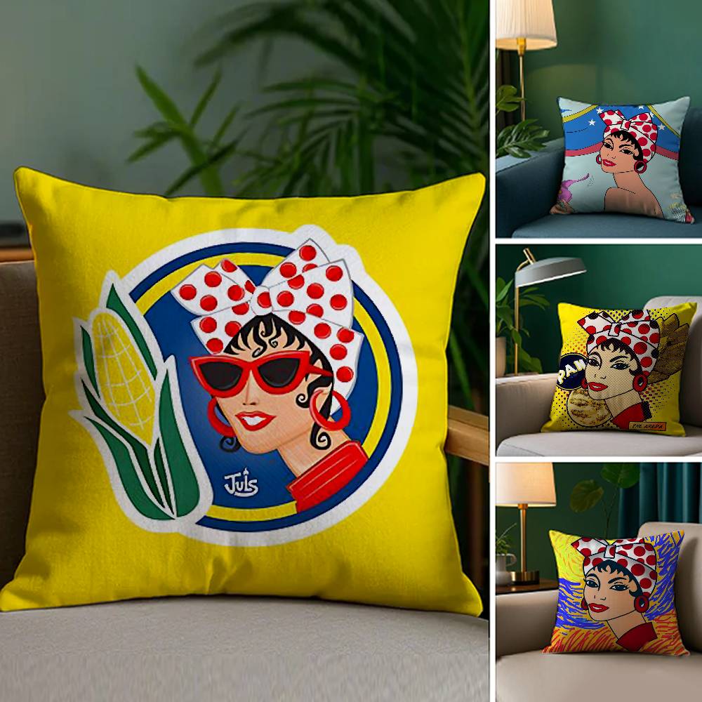 A-Aesthetic Art Venezuela Pillow Case Sofa Living Room Bedroom Double-sided Printing Square Cushion Nap Time Cushion Cover