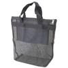 Mesh Beach Bag Quick Drying Mesh Shower Caddy Travel Toiletry Bag for Toys Pool Family Travel Vacation Dark Gray