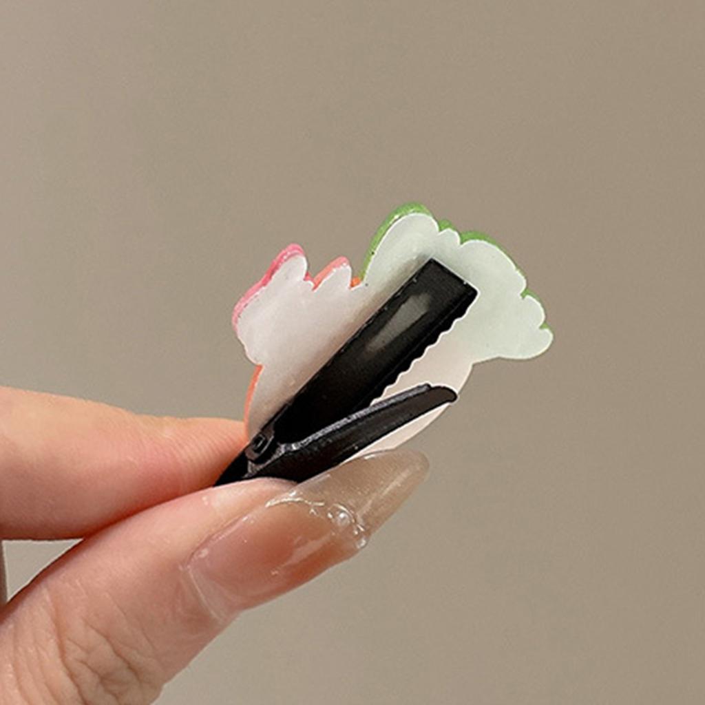 Women Barrettes with Cartoon Pattern Print Sturdy Comfortable To Wear Hair Pins for Daily Home Office Outdoor