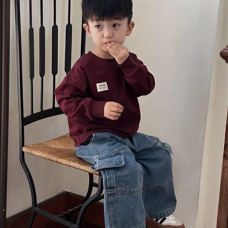 Boys' Korean Style Loose Jeans - Trendy Autumn & Spring Casual Pants for Small and Medium Children