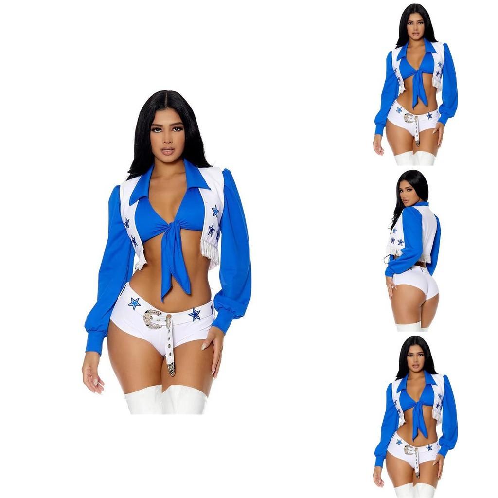 Costume di Halloween di Tendenza per Adulti Costume da Cheerleader da Donna con Design a Stella