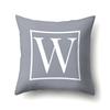 Polyester Pillow Case Gray Base Literary Home Car Decoration 26 English Letter Cushion Car Cushion Cover