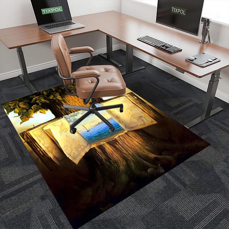 1pc Adventure Awaits: Pirate Map Chair Mat - Perfect for Office Chairs, Home Decor, and More!P028