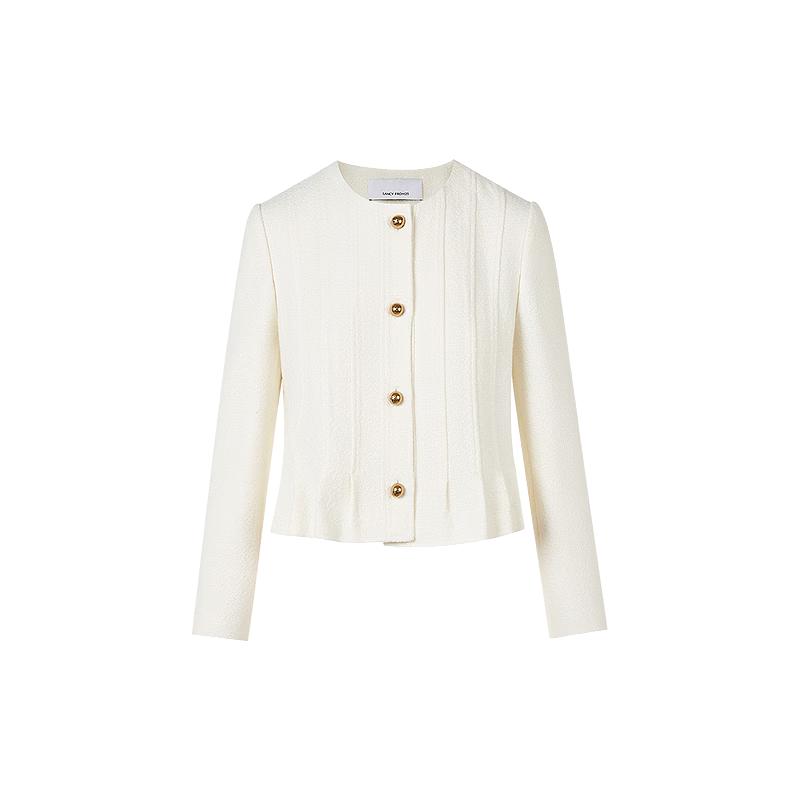 LANCY French Style Fishtail Hem Short Coat
